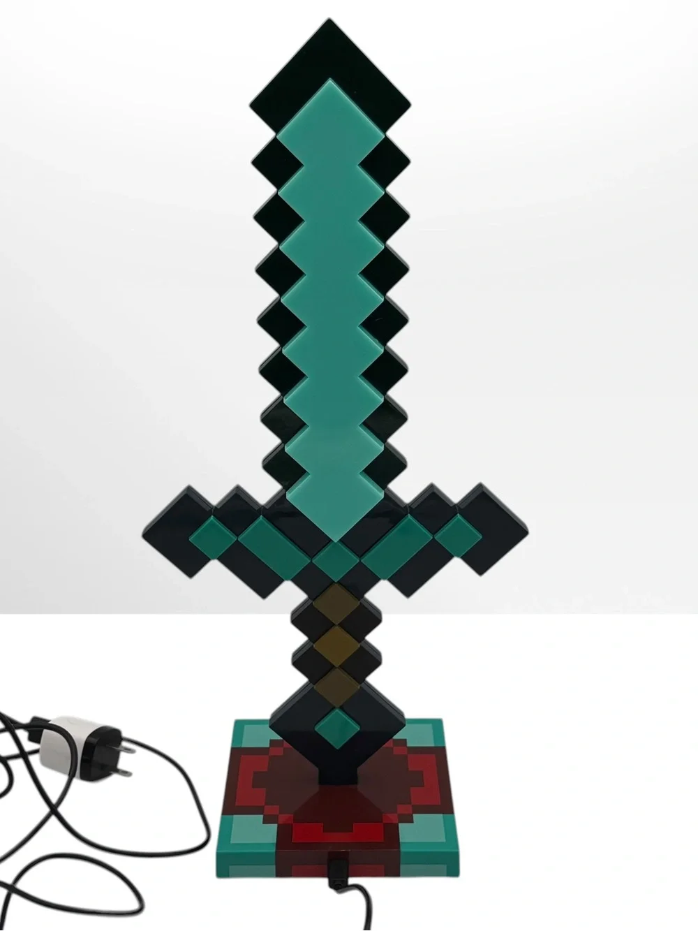 Minecraft Diamond Sword 14” inch USB Desk LED Bedside Night Light Lamp for Gamer